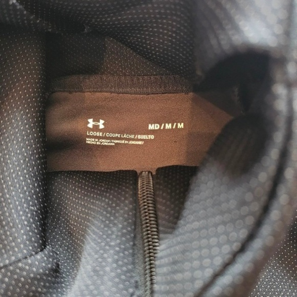 Under Armour Full Zip Hoodie Womens Medium Black Branded Hem Activewear - Picture 2 of 6